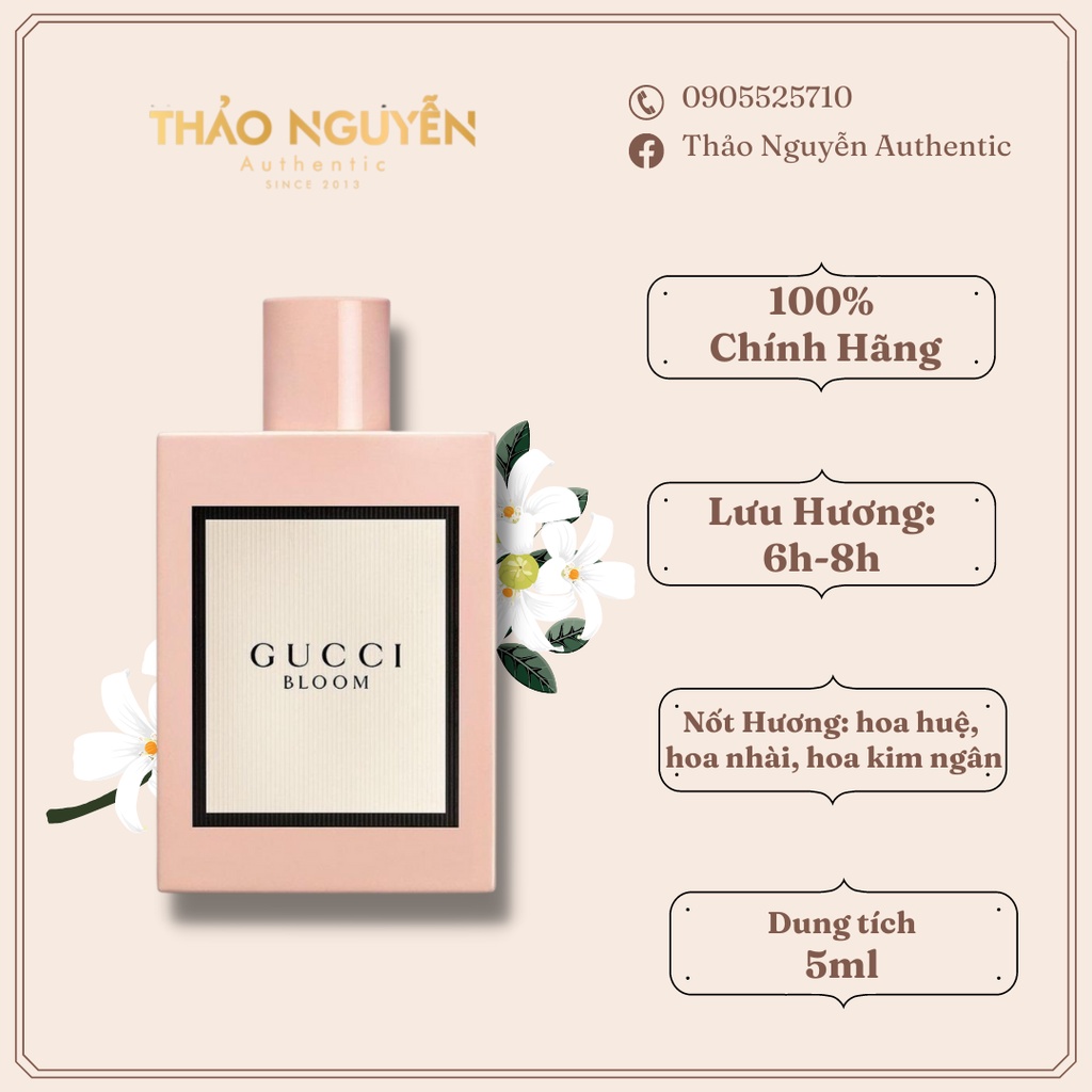 Nước mini nữ Gucci Bloom EDP 5ml - Hàng chính hãng
