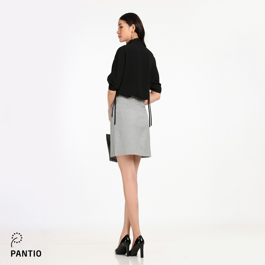 Chân váy ngắn chất liệu thô dáng chữ A đính cúc FJN5551 - PANTIO
