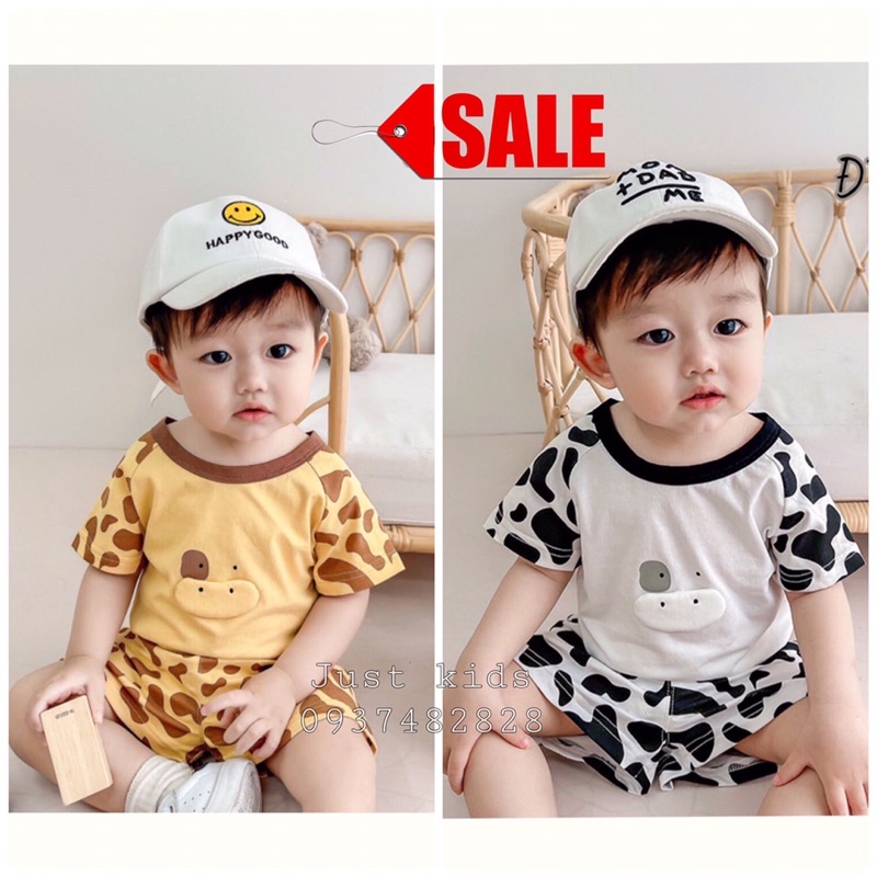 Bộ ngắn tay quần ngắn bé trai bé gái ❤️ freeship ❤️ đồ bộ dễ thương cho bé chất cotton, bộ bò sữa cho bé