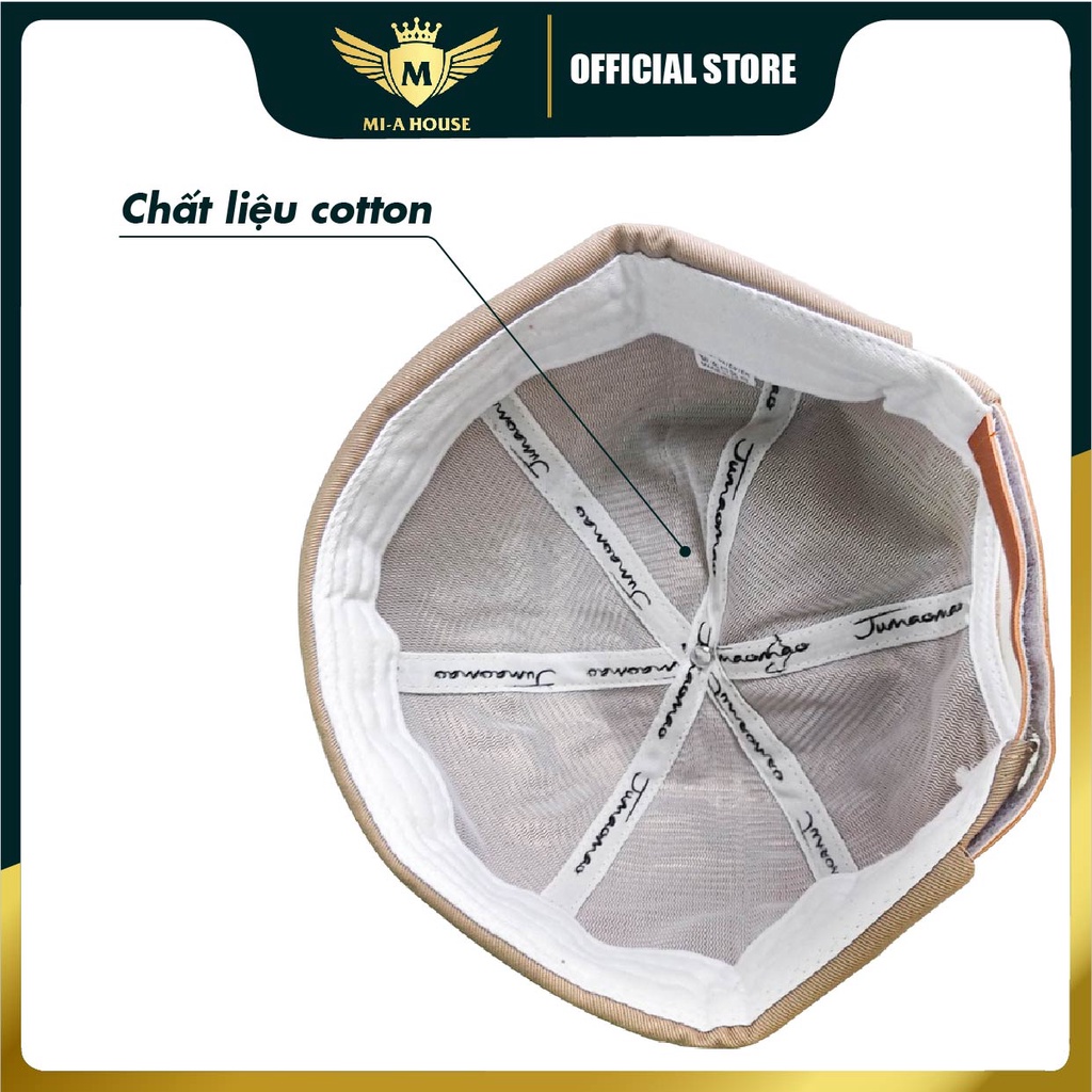 Mũ lưỡi trai Miki tròn không vành thêu chữ Tàu nam nữ, nhiều màu sắc, chất liệu cotton phong cách Hàn Quốc