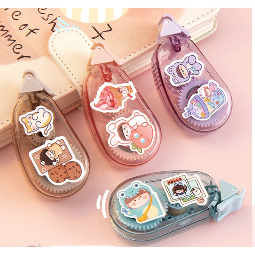 Băng dính 2 mặt dạng bút xóa kéo, washi tape trang trí sổ handmade DIY