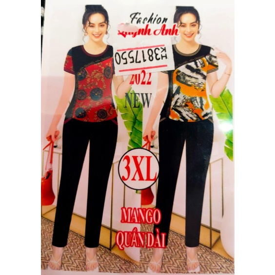 Bộ Quỳnh Anh áo mango xịn phối cotton mịn(có bigsize)