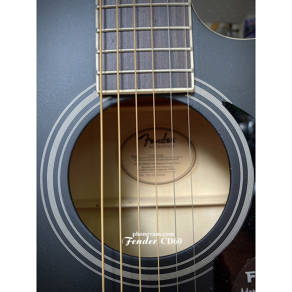 Đàn guitar acoustic Fender CD60 màu đen (Tặng kèm phụ kiện)