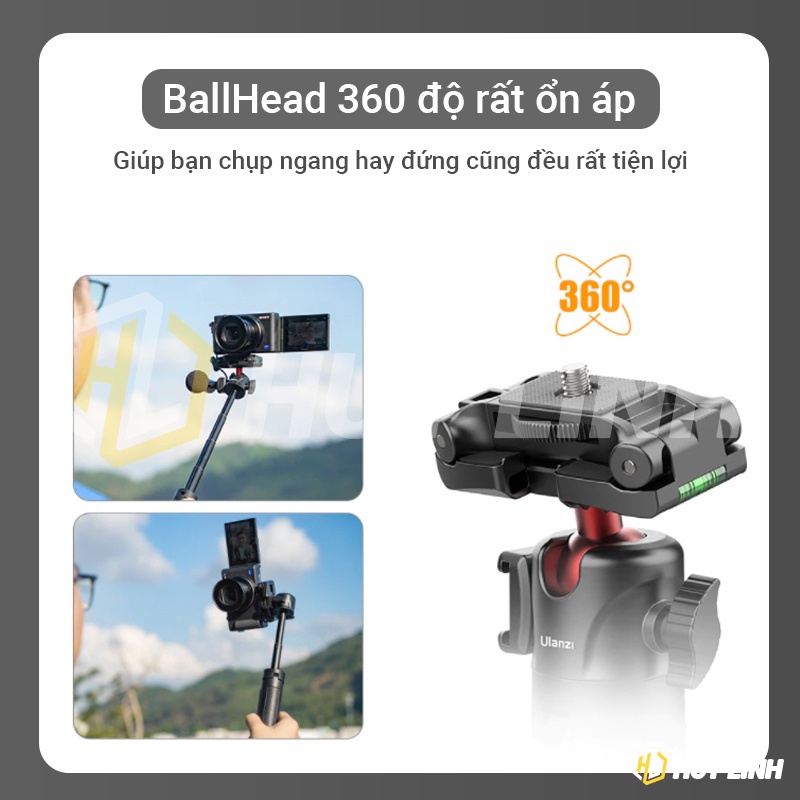 Ulanzi MT-16 Extendable Tripod - Tay cầm quay Vlog cho điện thoại, máy ảnh