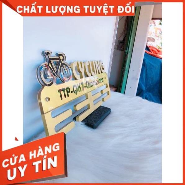 Giá treo huy chương Xe đạp, 40x18 khắc chìm Mirror siêu đẹp