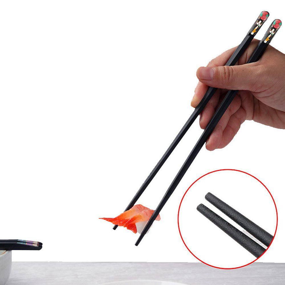 Bộ Đũa Ăn 24cm Bằng Sợi Thủy Tinh Chống Trượt Họa Tiết Hoạt Hình Có Thể Tái Sử