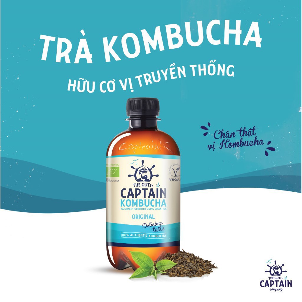 Trà Dưỡng Sinh KomBuCha hữu cơ The GUTsy Organic Kombucha 1L