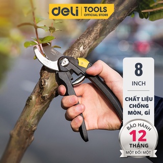 Kéo Cắt Tỉa Cành Cây Deli Chính Hãng 8inch - Lưỡi Thép Sắc Bén, Siêu Bền