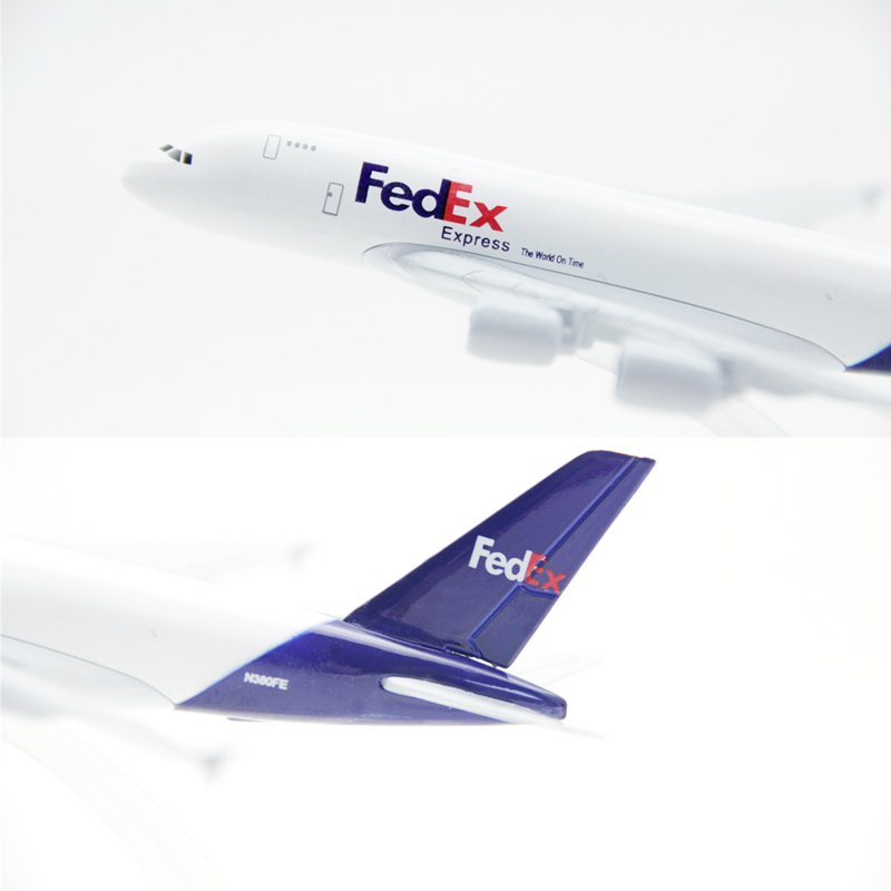 AIRCRAFT MODEL Mô Hình Máy Bay Đồ Chơi Fedex A380 Airbus 380 Bằng Kim Loại 16cm