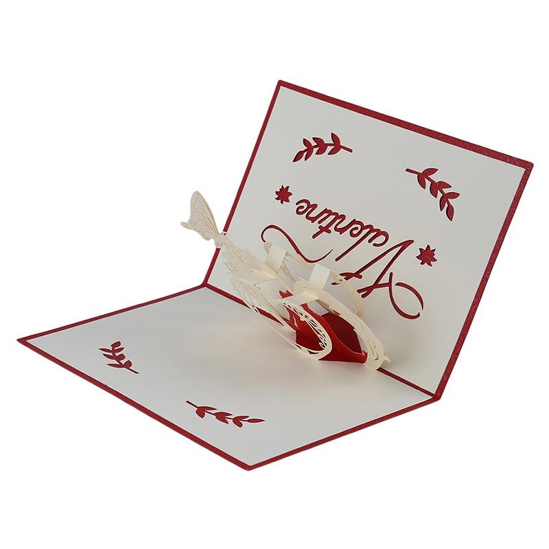 Creative 3D Pop Up Valentine's Day Lovers Romantic Paper Carving  Gift Greeting Card