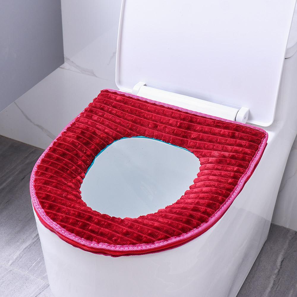 Vỏ Bọc Bệ Ngồi Bồn Cầu Bằng Vải Bông Dày Mềm Mại Nhiều Màu Sắc Dễ Sử Dụng