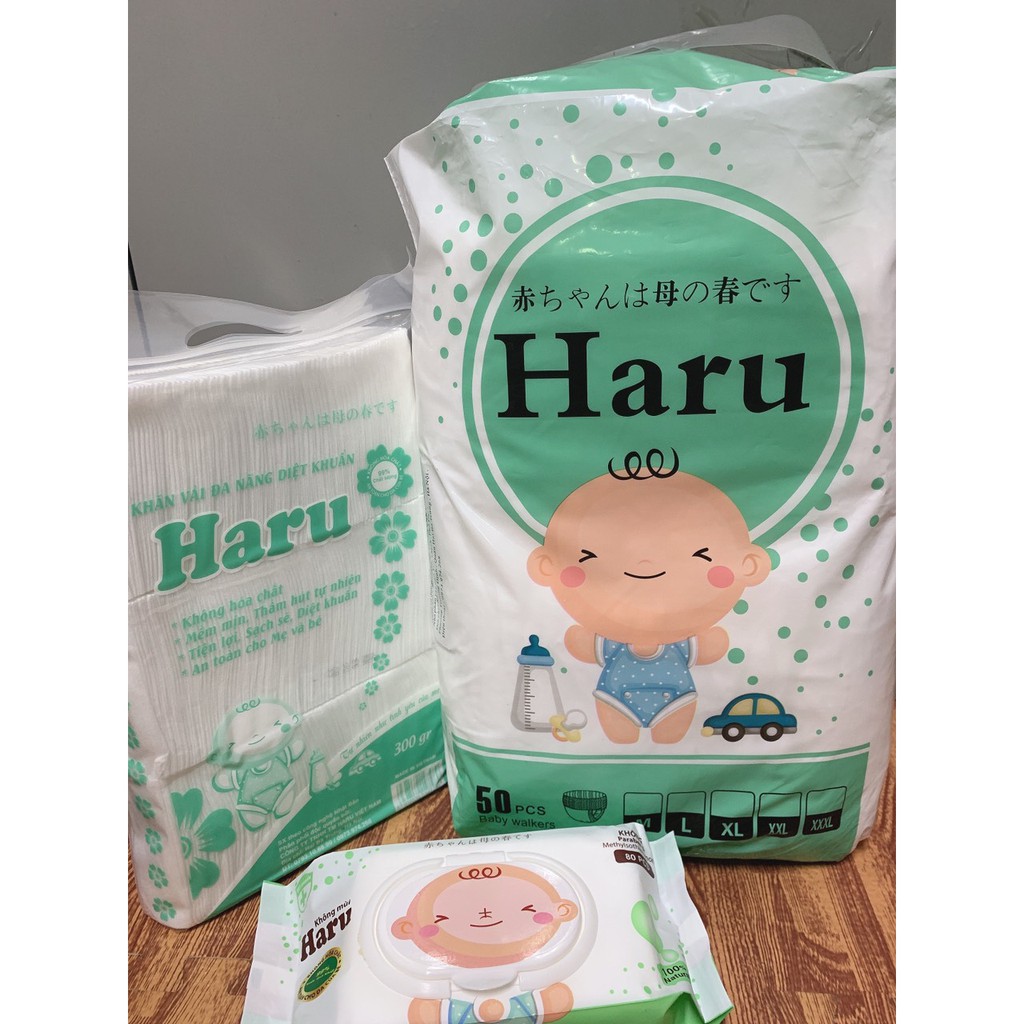 [HARU] Khăn khô đa năng Haru 300g kích thước (15x20cm)(1 gói)