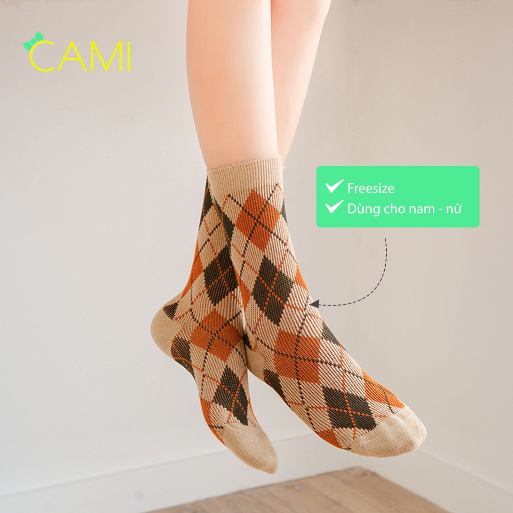 Vớ lên nam nữ cổ cao đơn giản dễ phối với nhiều trang phục khác nhau theo phong cách vintage - Cami - CMPK243