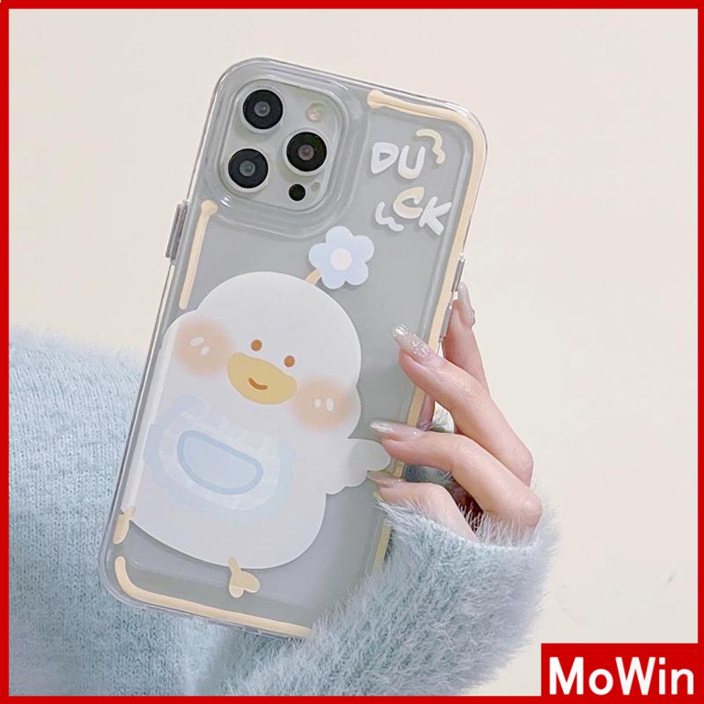 Ốp điện thoại TPU dày mềm trong suốt in hình chú vịt bảo vệ camera thích hợp cho iPhone 13 Pro Max 12 Pro Max 11 7Plus