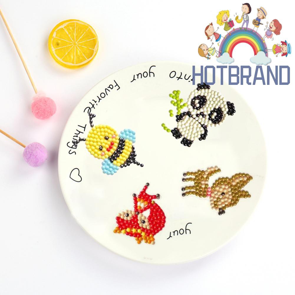 Nhãn dán phong cách tranh đính đá hình động vật cho trẻ em