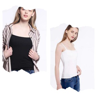 Áo Quây 2 Dây Sợi Lụa Mảnh Không Tay Đen Trắng