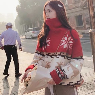 Áo len Noel cổ cao