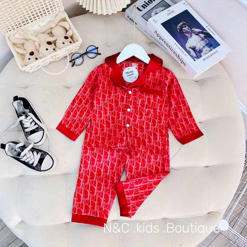 Bộ pijama lụa Di ờ dài tay mềm mại cho bé trai bé gái - BPLDDT