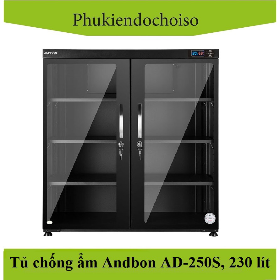 Tủ chống ẩm Andbon AD-250S (dung tích 230 lít )-Taiwan . Tặng 01 Hộp chống ẩm 20 lít