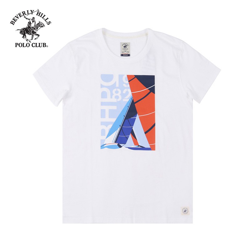 Beverly Hills Polo Club - Áo Tshirt Ngắn tay Nam Slimfit Trắng WH- BHPC TSMRSS20TL078