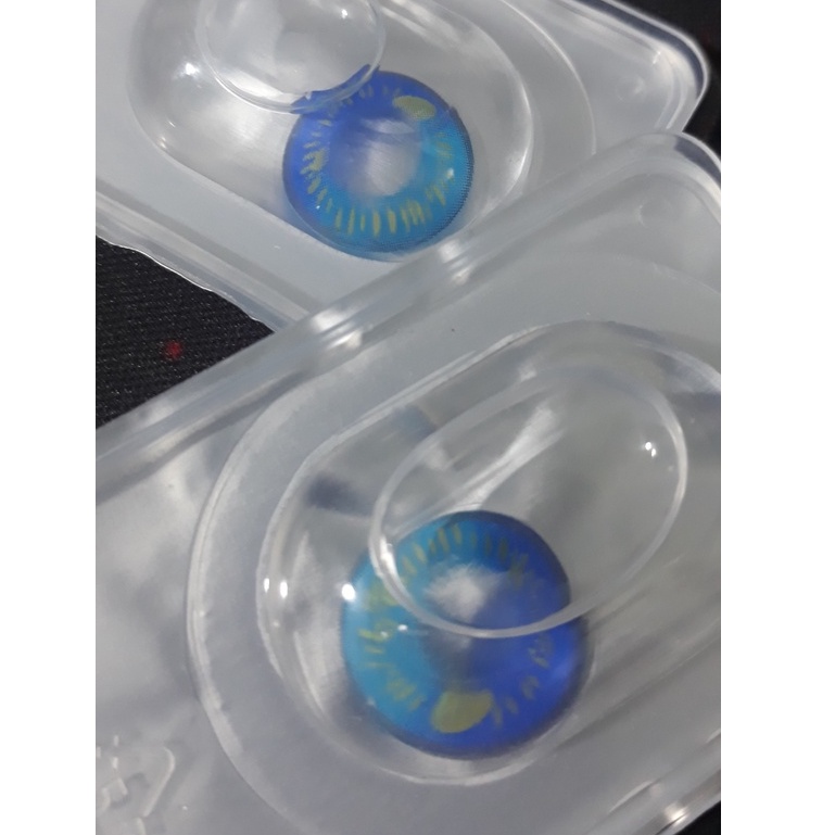 Kính áp tròng lens coscon cosplay vàng xanh dương đỏ xanh lá tím xám cam 0 độ