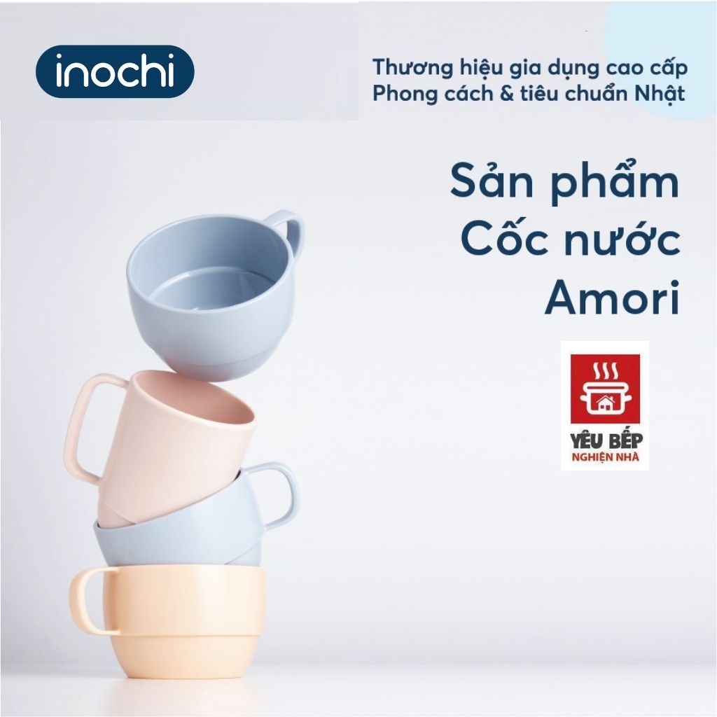 Cốc nước - Ca Uống nước Inochi Amori 350ml Cao/ Thấp nhựa nguyên sinh kháng khuẩn Ag+ cao cấp