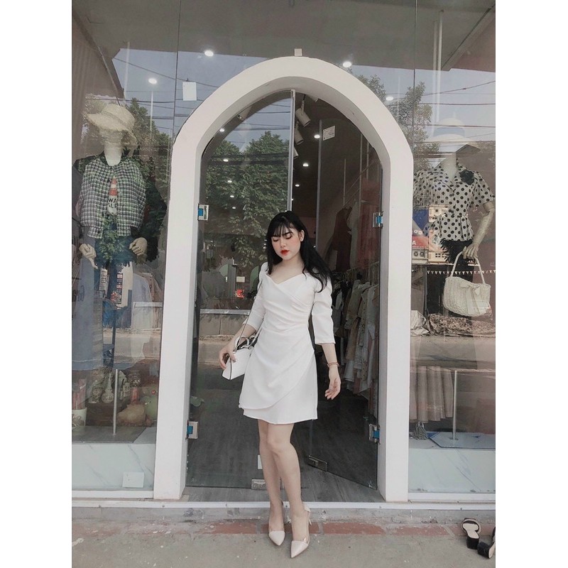 VÁY XOÈ CHÉO NGỰC DÀI TAY CHẤT ĐẸP MS18999