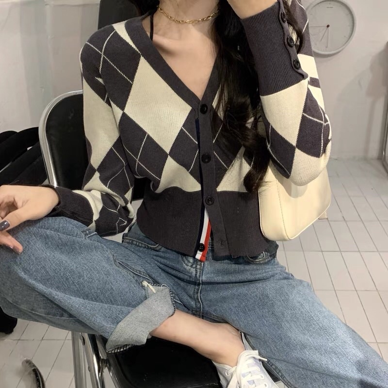 Áo cadigan len quả trám trắng xám hot hit HÀNG LOẠI 1 | BigBuy360 - bigbuy360.vn