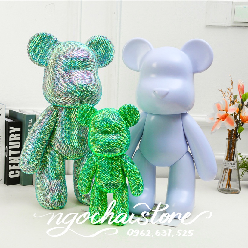 [Sẵn Hàng] Gấu đính đá bearbrick handmade tự làm size 23 hottrend tiktok đủ màu sẵn hàng cho mọi lứa tuổi