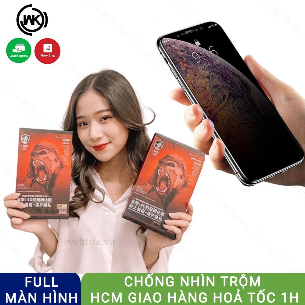 [ iPhone 13 ] Cường Lực Chống Nhìn Trộm WK KingKong Cho iPhone 12 Mini, 12-12Pro, 12Pro Max, 13Mini, 13-13Pro, 13Pro Max