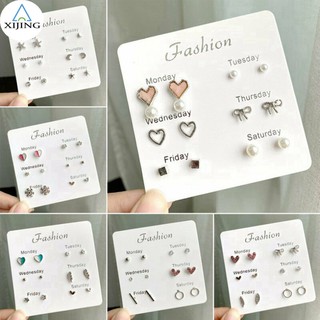 Sale 69% Set 6 đôi khuyên tai nhiều kiểu xinh xắn và thời trang cho nữ, 1 Giá gốc 27000đ- 114B25-2