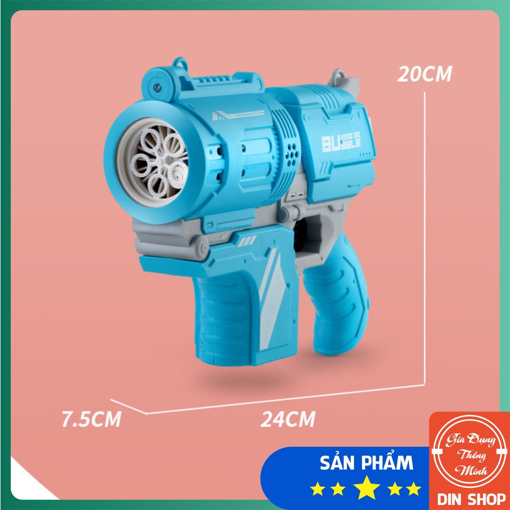 Súng Thổi Bong Bóng Tự Động 👑CỠ BỰ👑 Súng 5 Nòng Bắn/Phun Bong Bóng Tự Động Kèm Xà Phòng Có Đèn Có Nhạc