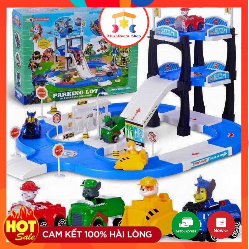 Đồ Chơi Lắp Ráp Mô Hình Bãi Đậu Xe Chó Cứu Hộ Paw Pattrol Parking Lot Cho Bé