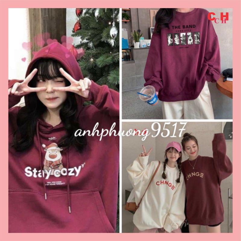 Áo Sweater Form Rộng Nỉ Hoạ Tiết Giáng Sinh Tay Dài Ulzzang Hot  NOEL KUTE Gấu Caro Mặc Đôi Nhóm Hot Hit