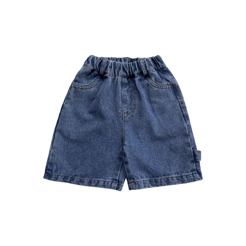 Quần Short Denim Mỏng Thoáng Khí Màu Trơn Phong Cách Đường Phố Hàn Quốc Thời Trang Mùa Hè Hàng Mới Dành Cho Bé Trai Gái 2022