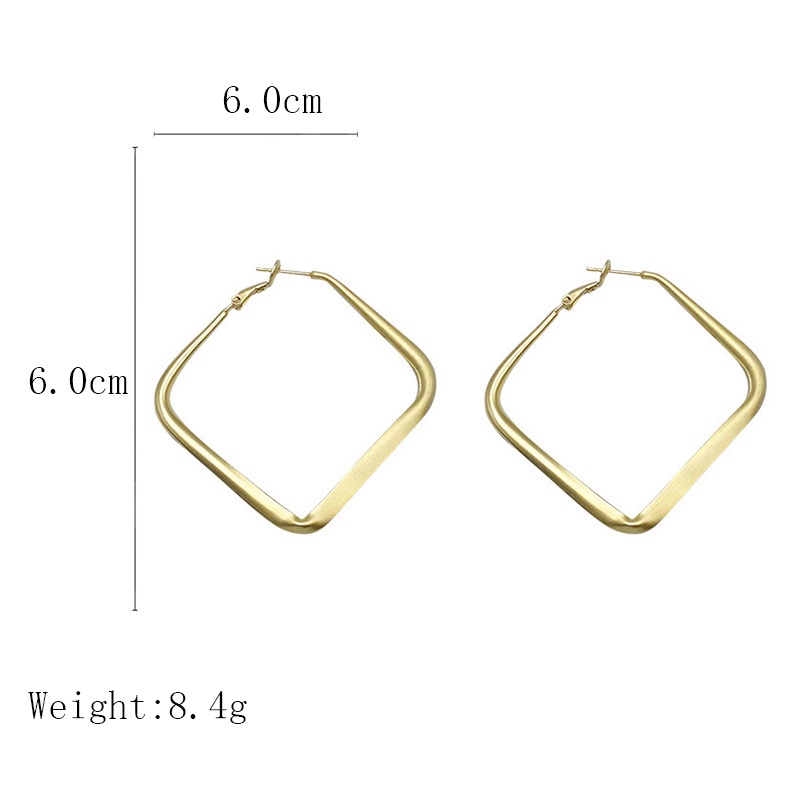 Khuyên Tai Kim Loại Hình Vuông Phong Cách Hàn Quốc Thời Trang