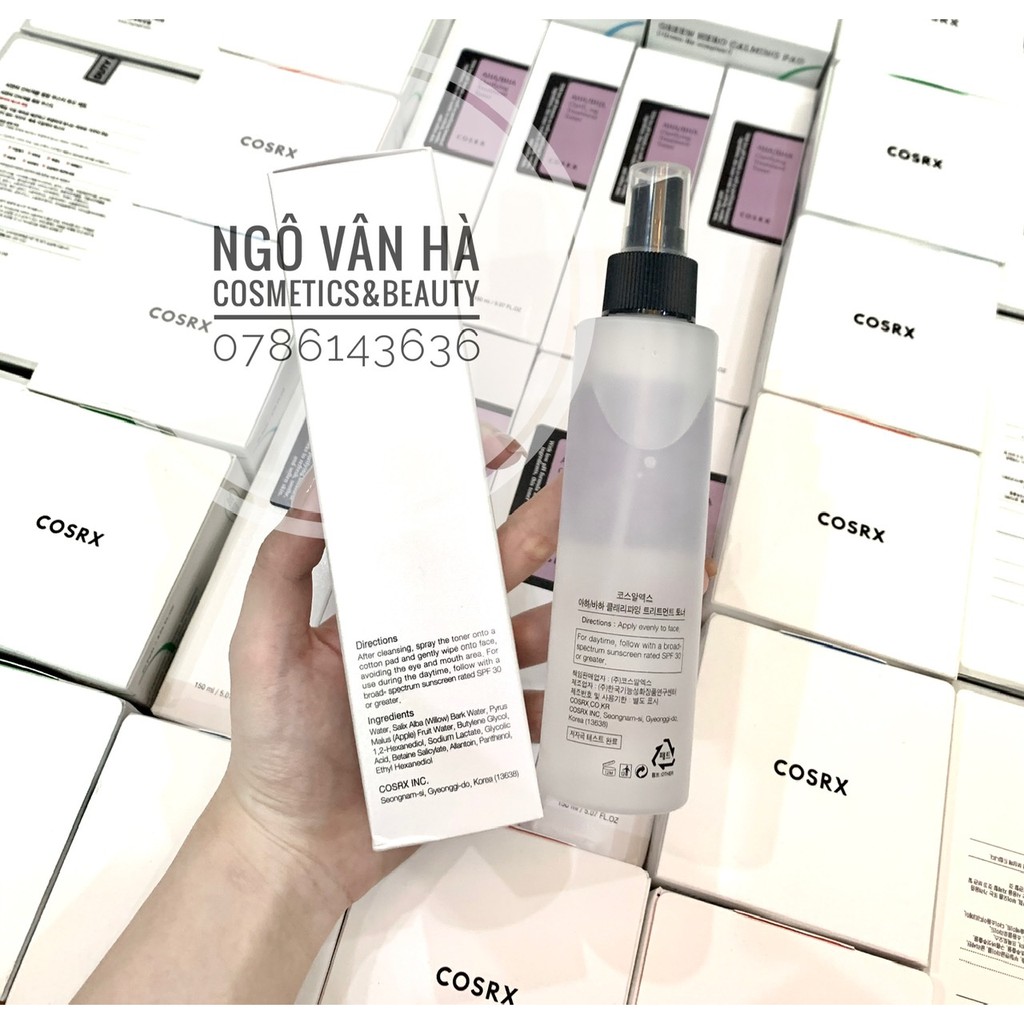 [DUTY FREE] Nước hoa hồng dạng xịt Cosrx AHA BHA CLARIFYING TREATMENT TONER 150ml