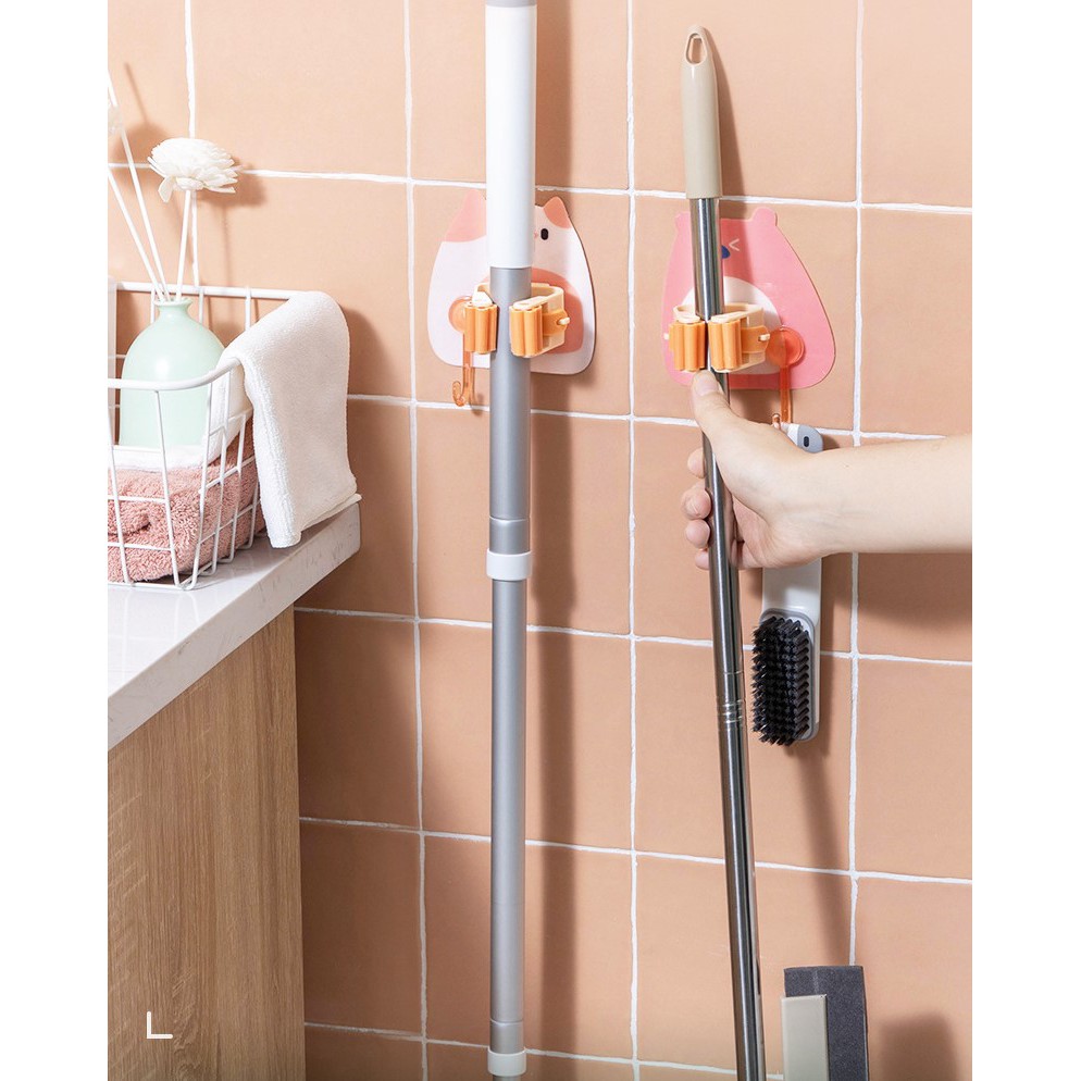 MÓC TREO CHỔI,TREO CÂY LAU NHÀ DÁN TƯỜNG HÌNH ĐỘNG VẬT #T3-9[Hình]