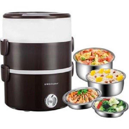 Hộp cơm điện 3 tầng inox, cạp lồng giữ nhiệt, cà men hâm nóng thức ăn, nồi cơm điện mini | BigBuy360 - bigbuy360.vn