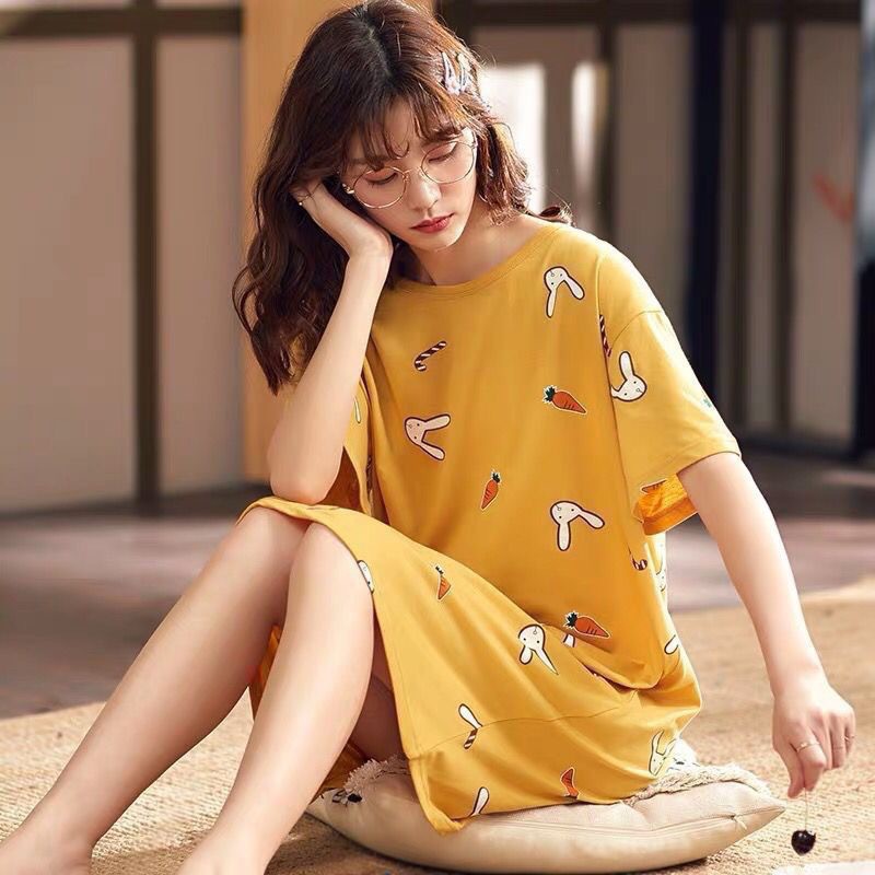 váy ngủ họa tiết cute chất thun mền | BigBuy360 - bigbuy360.vn