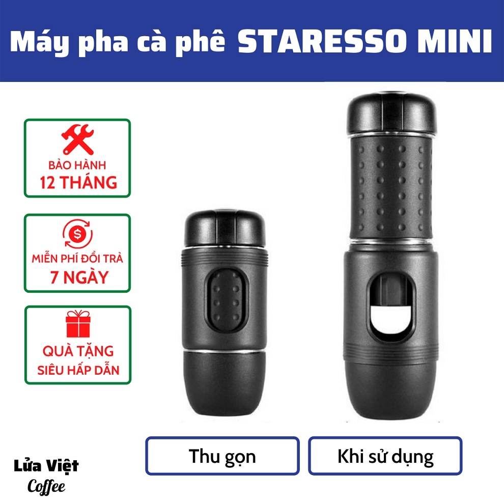 máy pha cafe mini STARESSO BASIC Chính hãng máy pha cà phê cầm tay bản nâng cấp mới nhất 2021 bảo hành 1 năm