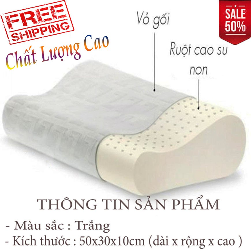 [FREESHIP] GỐI PHỤC HỒI CỔ GÁY 50*30cm (7572, LM)