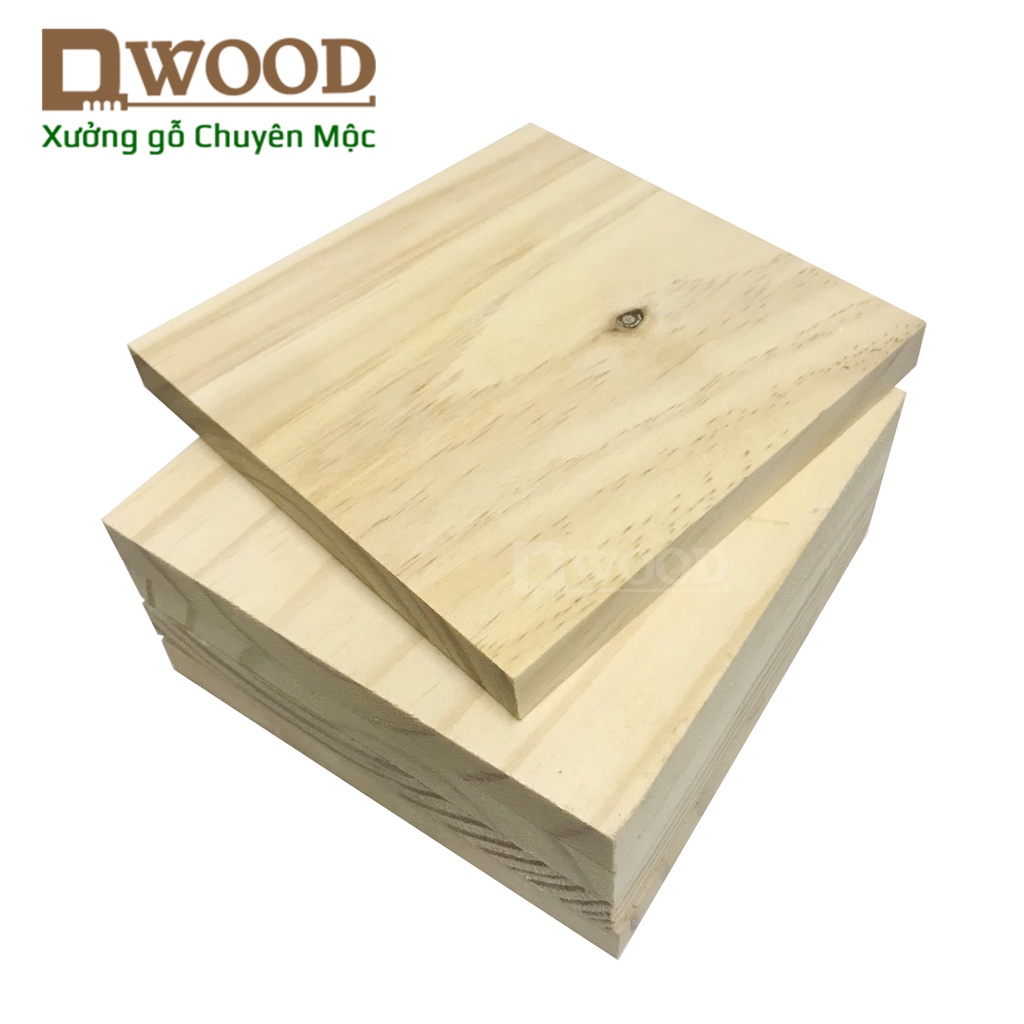 5 Tấm gỗ vuông 12cm Dwood trang trí, kê đồ tiện dụng