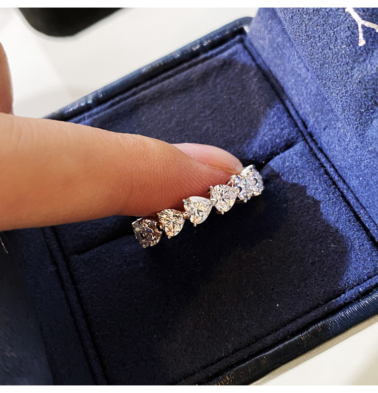 Nhẫn Đeo Tay Mạ Vàng Bạc Mặt Hình Trái Tim Đính Đá Thời Trang Cho Nữ Hàn Quốc 1