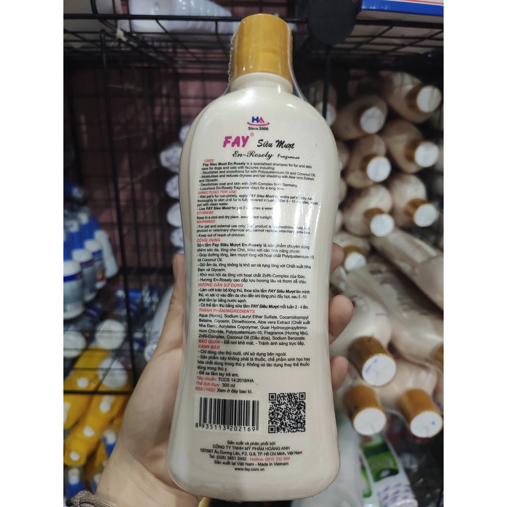 Sữa tắm Fay siêu mượt 300ml dành cho chó mèo - CutePets