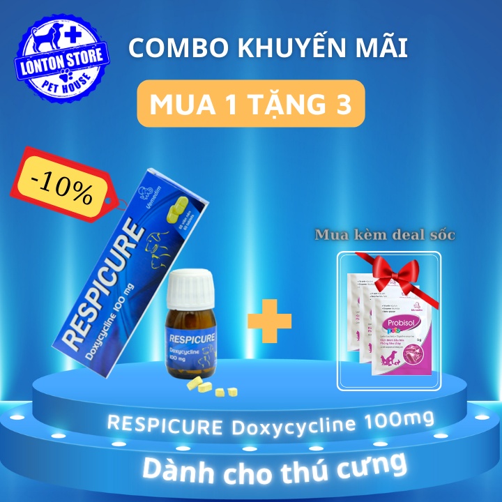 VEMEDIM Respicure -  giải quyết hết hô hấp, ký sin.h trùng máu ở chó mèo. Vemedim & Lonton store