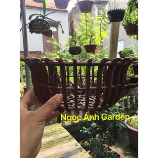 Combo5 chậu nhựa kiểu sen trồng lan phi 35 (màu đen,màu cam)