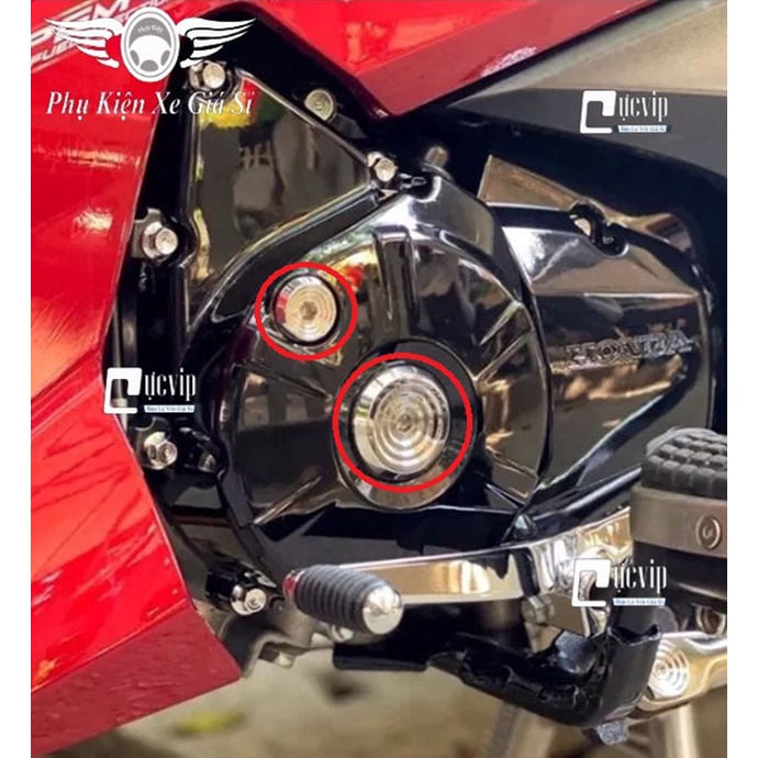 Cặp Ốc Mâm Lửa, Nút Đề Salaya Thái, Bông G3 Inox 304 Nguyên Khối Cho Tất Cả Dòng Xe Honda, Yamaha, Suzuki MS5176