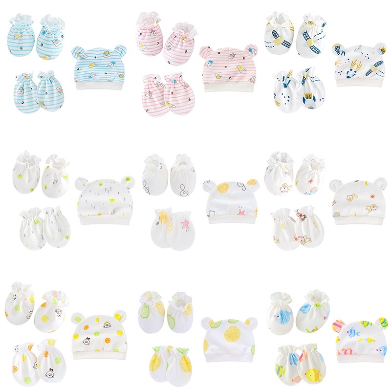Set 3 Găng Tay cotton Dễ Thương Cho Bé 0-6 Tháng Tuổi