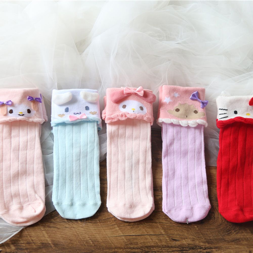 Vớ cotton ngắn thoáng khí hình mèo/thỏ hoạt hình dễ thương màu sắc tùy chọn cho nữ